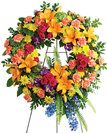 Colorful Reflections Standing Wreath