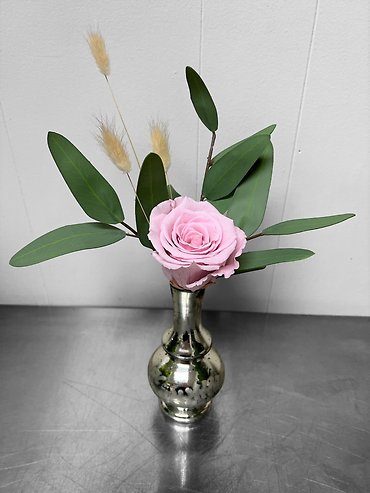 Everlasting Pink Rose Bud Vase