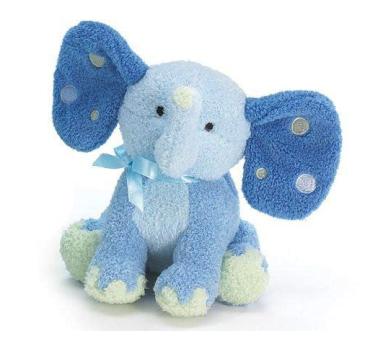 Plush Blue Elephant Rattle