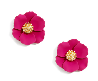 Zenzii Flower Stud Earrings- Pink