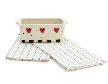 Mini Loaf Pan with Towel Set - Hearts