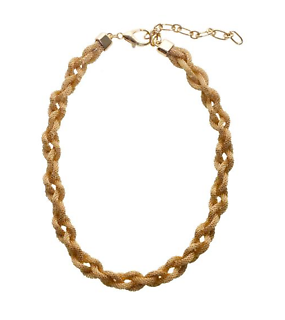 Joy Susan Braided Mesh Gold Necklace