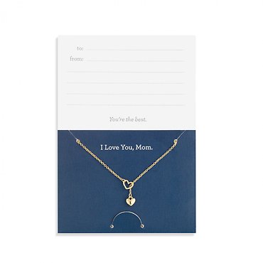 I Love You, Mom Heart Necklace | On Card