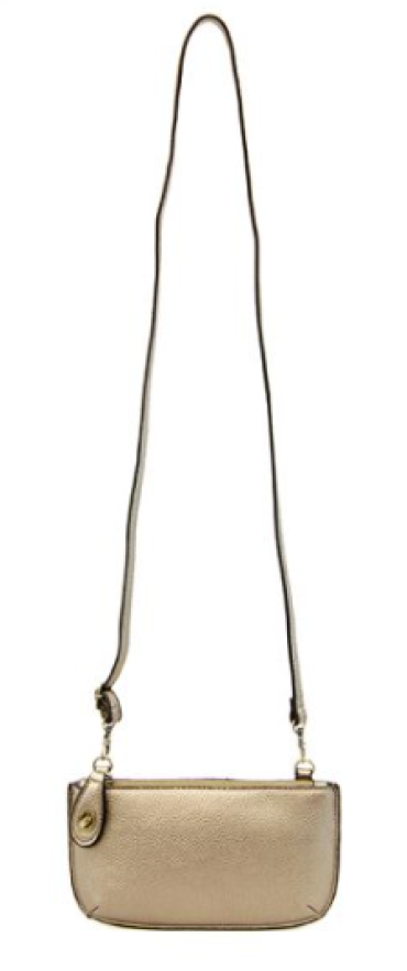 Wristlet/Crossbody Clutch | Metallic Light Bronze