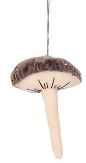 Velvet Mushroom Ornament | Brown