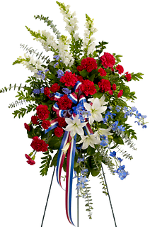 Patriotic Honor Standing Spray with Ribbon