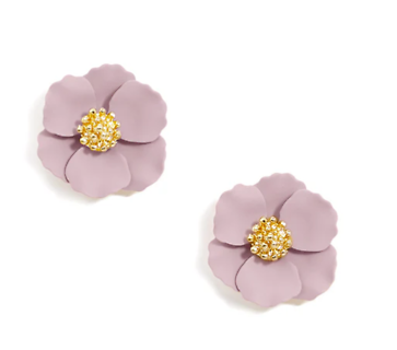 Zenzii Flower Stud Earrings- Light Pink