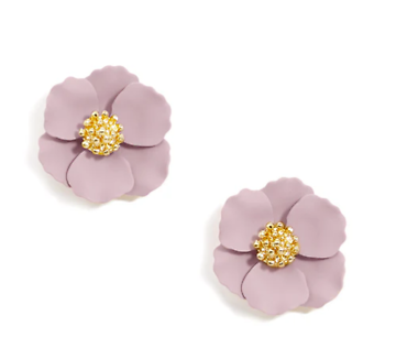 Zenzii Flower Stud Earrings- Light Pink