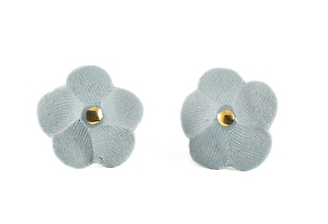 Earrings ~ Light Blue Flower Studs