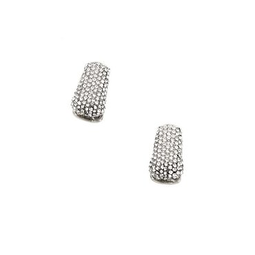 Joy Susan Silver Pave Trap Hinged Earrings