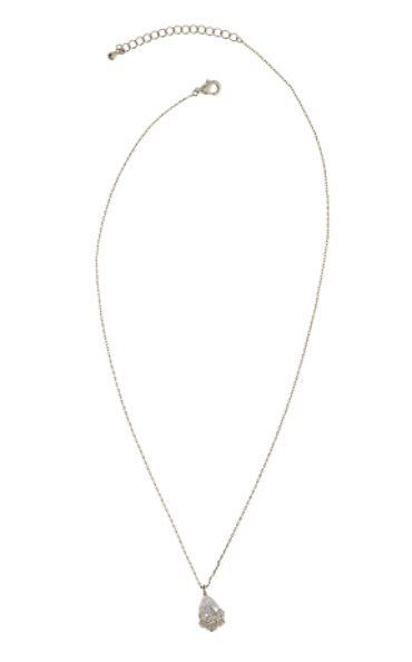 Joy Susan Necklace- Silver Flower Teardrop