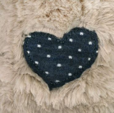 Striped Face Bear With Blue Heart