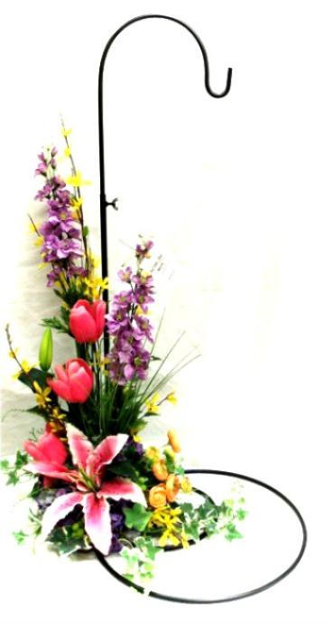 Wind Chime Stand with Silk Flowers