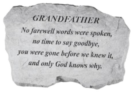 Grandfather, No farewell words...