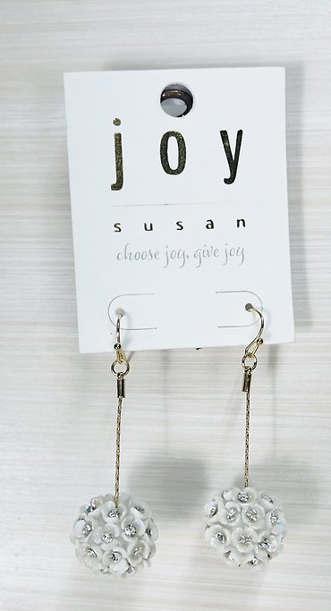 Joy Susan Flower Ball Drop Earrings