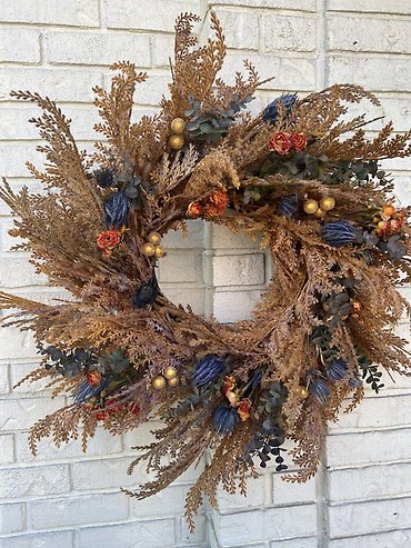 Embellished Faux Pampas Wreath