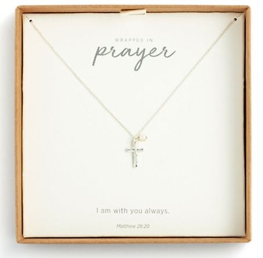 Cross and Pearl Necklace - Silver