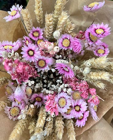 Dried Bouquet | Pink Daisy Mix