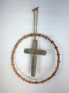 Hanging Wooden Cross | Natural