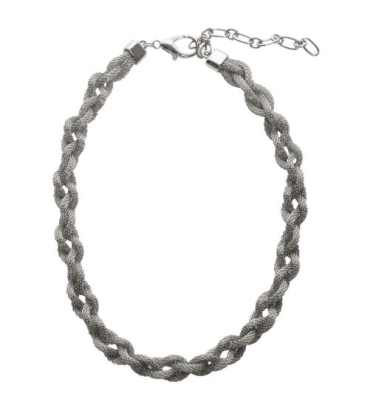 Braided Mesh Silver Necklace