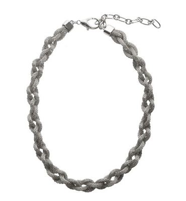 Joy Susan Braided Mesh Silver Necklace
