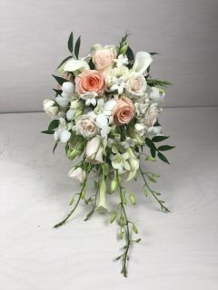 Soft Peach Teardrop Bridal Bouquet