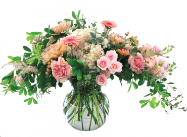 Peaceful Pinks Crescent Vase Arrangement