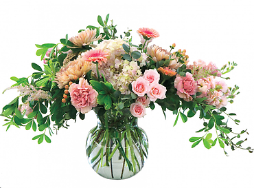 Peaceful Pinks Crescent Vase Arrangement