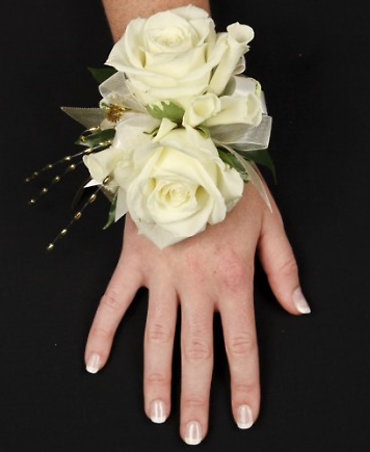 White Rose Glitter Corsage