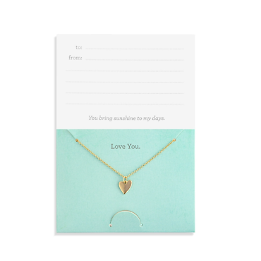 Love You Heart Necklace | On Card