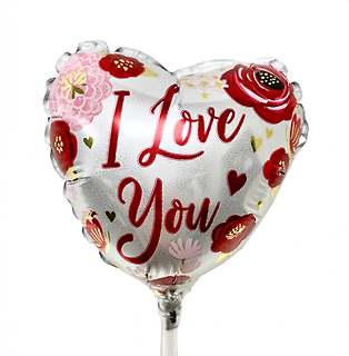 4\" Stick Balloon | I Love You