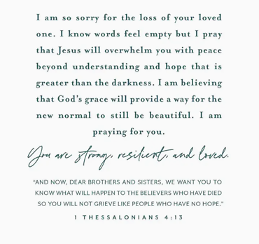 Loss of a Loved One Enclosure Card