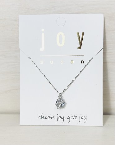 Joy Susan Necklace- Silver Wrapped Gem