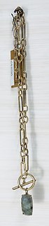 Joy Susan Gold Lariet Necklace With Green Pendant