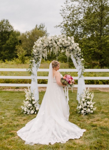 White BB Wedding Arch